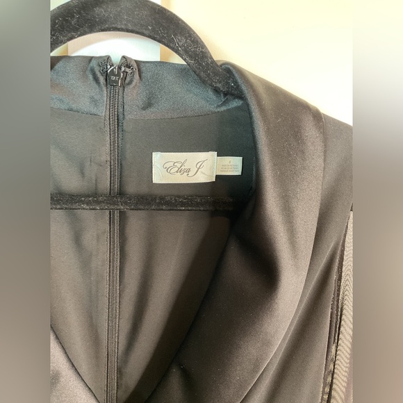 Eliza J Sheer Sleeve Black Jumpsuit (8) - Picture 7 of 13